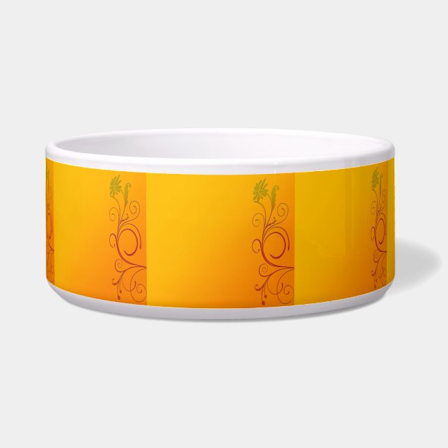 Orange Blume Napf (Vorderseite)