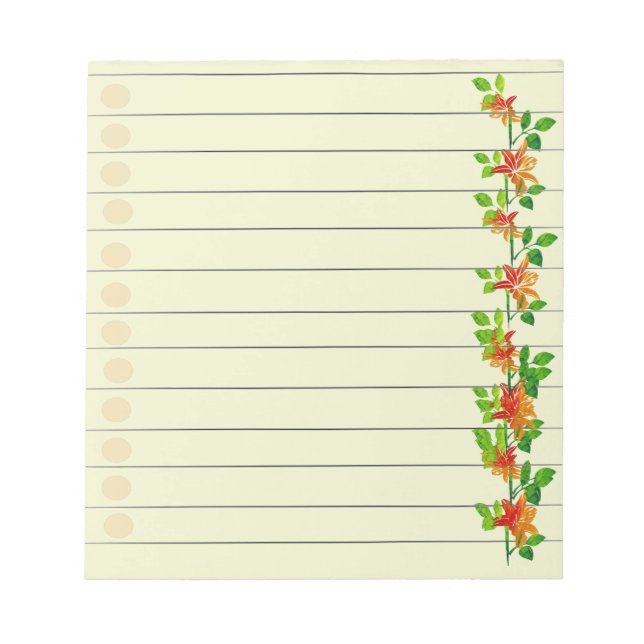 Orange-Blume Notepad Notizblock (Vorderseite)