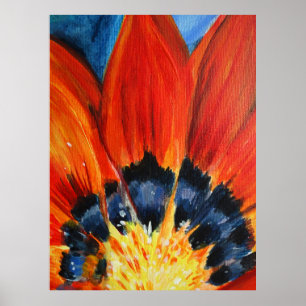 Orange Blume Painting Poster