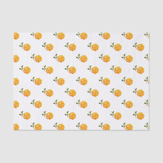 Orange Blume Pattern Seidenpapier (Vorderseite)