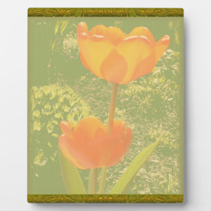 Orange Blume Plaque Fotoplatte