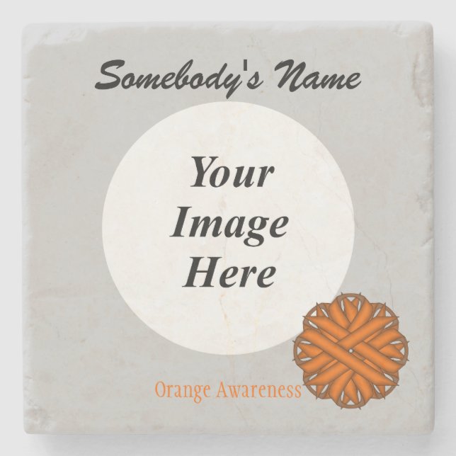 Orange Blume Ribbon von Kenneth Yoncich Steinuntersetzer (Vorderseite)