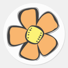 Orange-Blume Runder Aufkleber