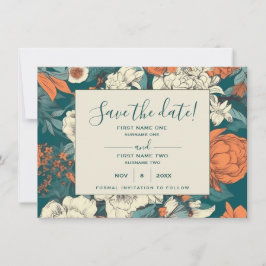 Orange Blume Save the Date Karte
