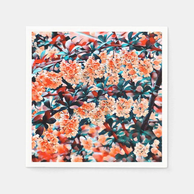 Orange Blume Serviette (Vorderseite)