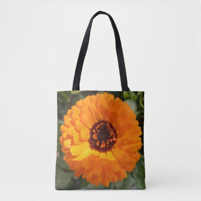 Orange Blume Tote Bag Tasche (Vorderseite)