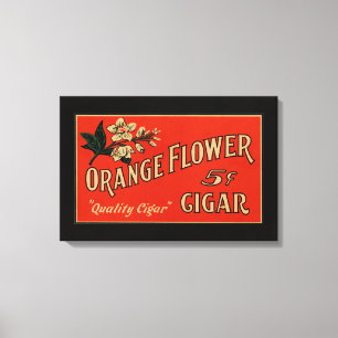 Orange Blume Vintag Cigar Box Leinwanddruck