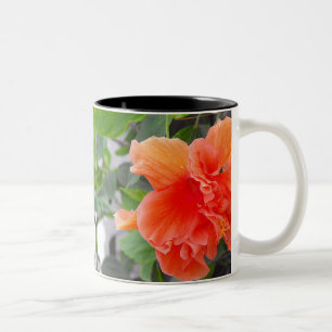 Orange Blume Zweifarbige Tasse
