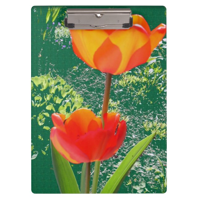 Orange-Blume-Zwischenablage Klemmbrett (Vorderseite)