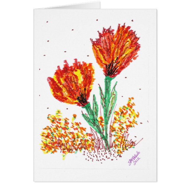 Orange Blumen (Vorne)