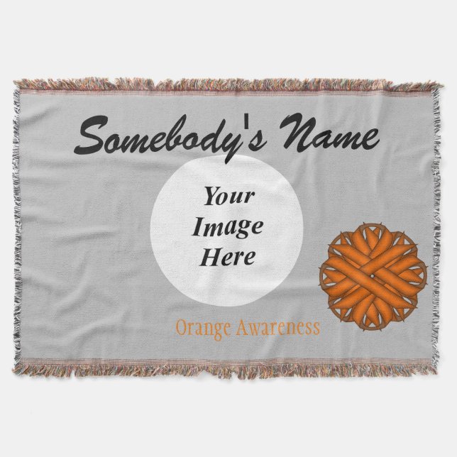 Orange Blumen-Band-Schablone Decke (Vorderseite)