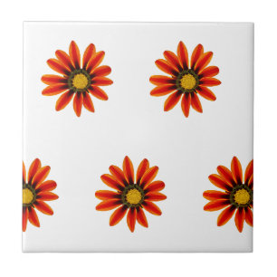 Orange Blumen-Muster Fliese