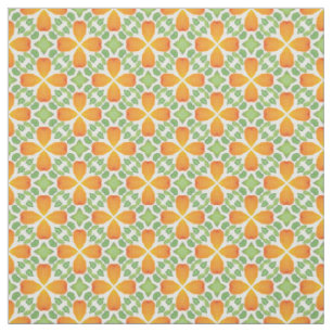 Orange Blumenmuster Blume Mosaik Retro 60er 70er Stoff