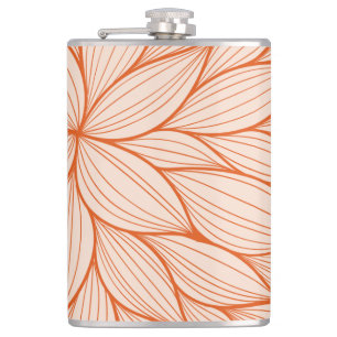 Orange Blumenmuster Flachmann