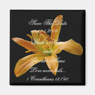 Orange BlumenSave the Date Magnet