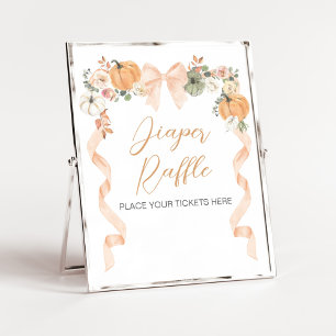 Orange Bogen Kürbis Baby Shower Windel Raffle Schi Poster