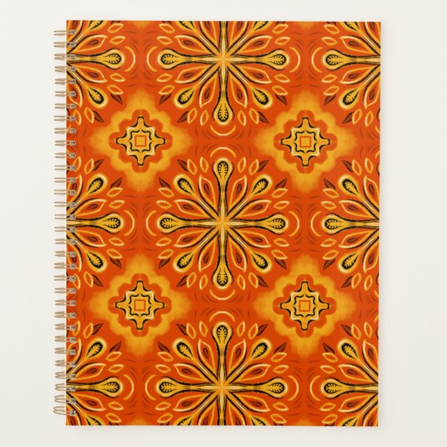 Orange Boho Abstrait Motif décoratif (Devant)