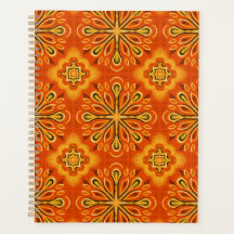 Orange Boho Abstrakte Blume Muster dekorativ