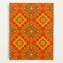 Orange Boho Abstrakte Blume Muster dekorativ Planer