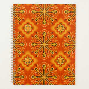 Orange Boho Abstrakte Blume Muster dekorativ Planer