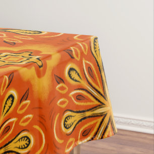 Orange Boho Abstrakte Blume Muster dekorativ Tischdecke