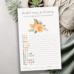 Orange Boho Brautparty Emoji Pictionary Game