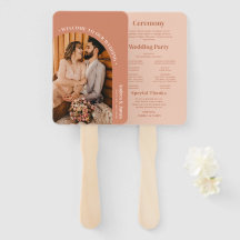 Orange Boho Disco Foto Wedding Programm
