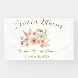 Orange boho love in Bloom bridal shower name retro Banner