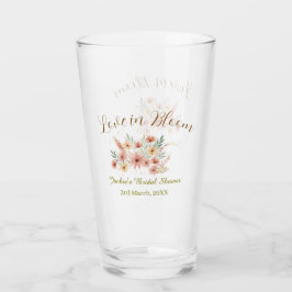 Orange boho love in Bloom bridal shower name retro Glas