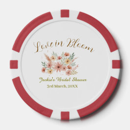 Orange boho love in Bloom bridal shower name retro Pokerchips