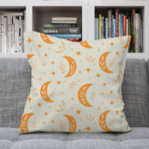 Orange Boho Moon and Stars pattern