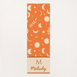 Orange Boho Moon Phases Mustermonogramm Yogamatte