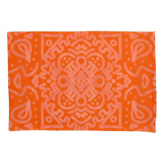 Orange-Boho-Muster Kissenbezug