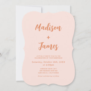 Orange Boho Retro-Foto-Hochzeit Einladung