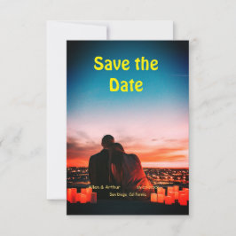 orange boho Save the Date QR Website-Namen phot hi