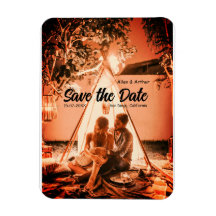 orange boho Save the Date QR Website-Namen phot hi