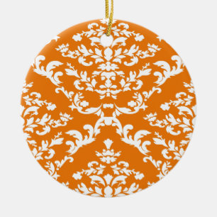 Orange Bold Damask von Emporiomoffa Keramik Ornament