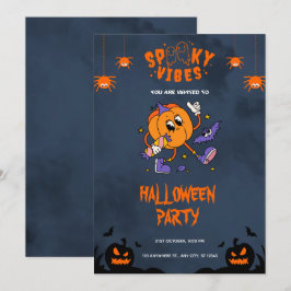 Orange Bold Halloween-Party Einladung