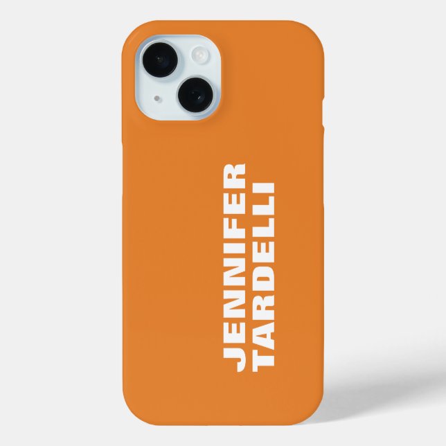 Orange Bold Minimalistisch Modern Elegante Name hi Case-Mate iPhone Hülle (Rückseite)