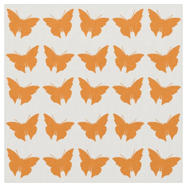 Orange Bold Mod Butterflies Stoff (Nahaufnahme)
