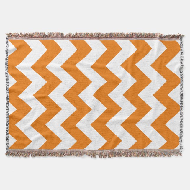 Orange Bold Zickzack Decke (Vorderseite)