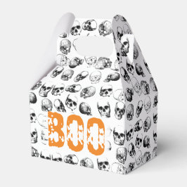 Orange Boo Halloween Spooky Skull Pattern Geschenkschachtel
