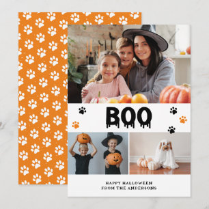 Orange Boo Haustier Foto Frohe Halloween Karte