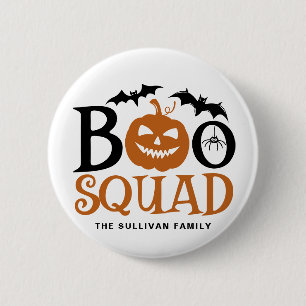 Orange Boo Squad Spooky Letween Halloween Button