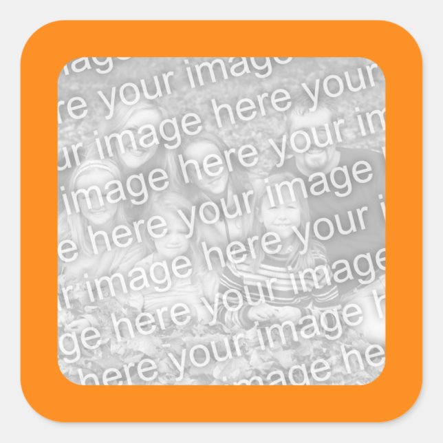 Orange Border Foto Quadratischer Aufkleber (Vorderseite)