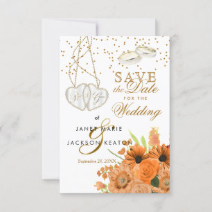 Orange Bouquet Blume Save the Date