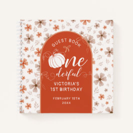 ORANGE BOW & ARCH FALL PUMPKIN FLOWERS BIRTHDAY NOTIZBUCH