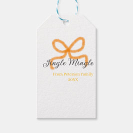 Orange bow jingle Mingle retro boho family namdate Geschenkanhänger