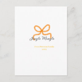 Orange bow jingle Mingle retro boho family namdate Postkarte