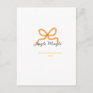Orange bow jingle Mingle retro boho family namdate Postkarte